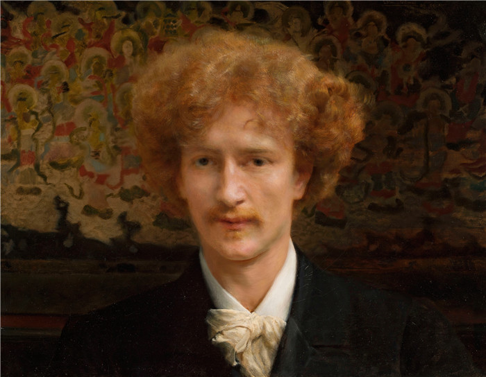 劳伦斯·阿尔玛·塔德玛（Lawrence Alma-Tadema，荷兰画家)作品--伊格纳西·扬·帕德雷夫斯基 (1860–1941) (1890) 的肖像
