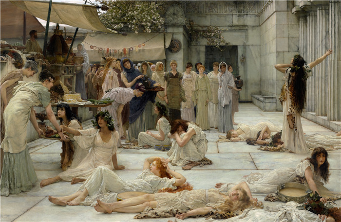 劳伦斯·阿尔玛·塔德玛（Lawrence Alma-Tadema，荷兰画家)作品--安菲萨的女人 (1887)