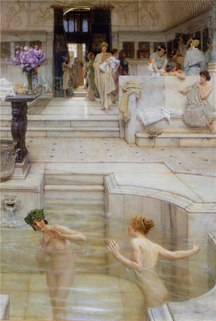 劳伦斯·阿尔玛·塔德玛（Lawrence Alma-Tadema，荷兰画家)作品--最喜欢的习俗 (1909)