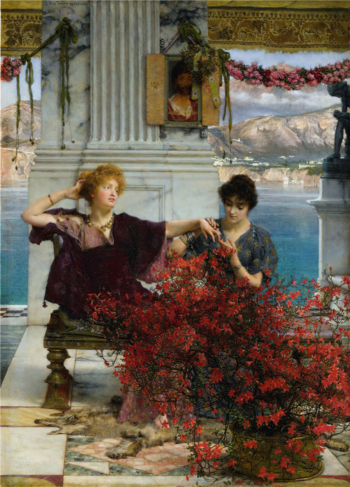 劳伦斯·阿尔玛·塔德玛（Lawrence Alma-Tadema，荷兰画家)作品--爱的珠宝镣铐（订婚戒指）