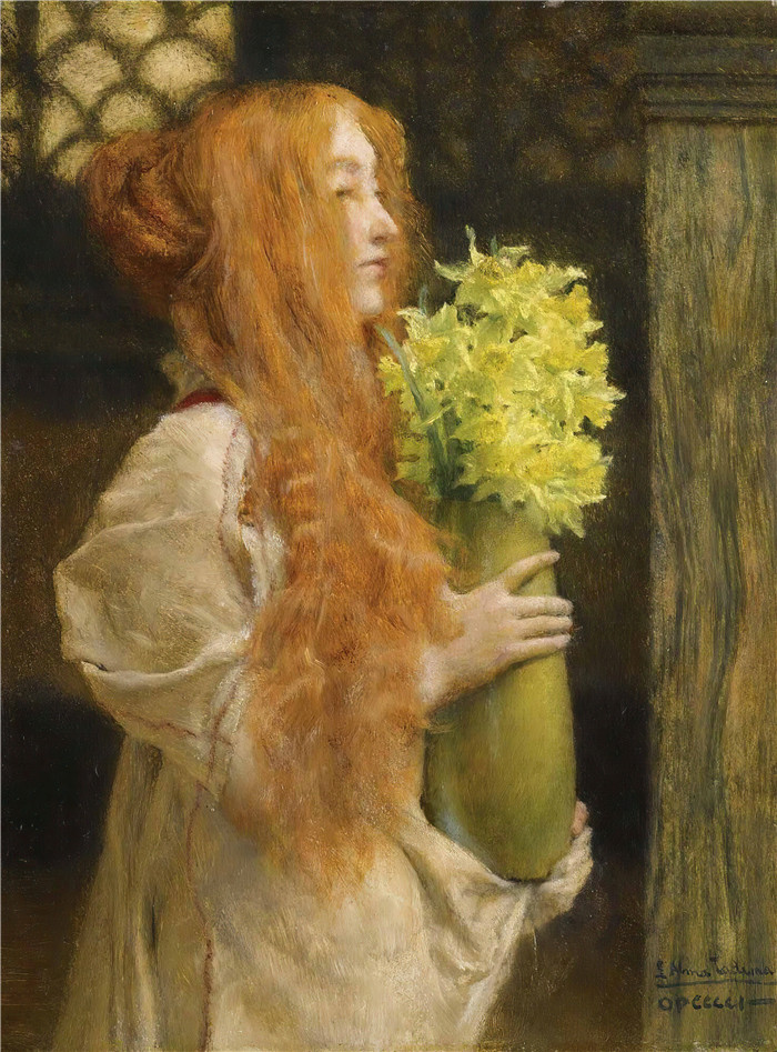 劳伦斯·阿尔玛·塔德玛（Lawrence Alma-Tadema，荷兰画家)作品--春天的花朵