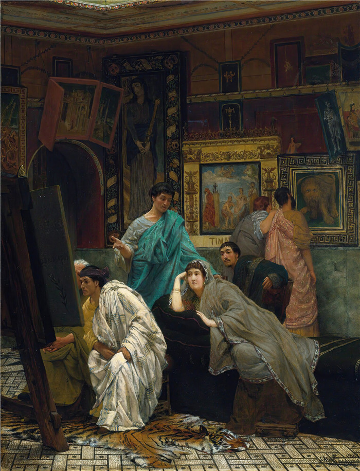劳伦斯·阿尔玛·塔德玛（Lawrence Alma-Tadema，荷兰画家)作品--奥古斯都时期的图片收藏家 (1867)