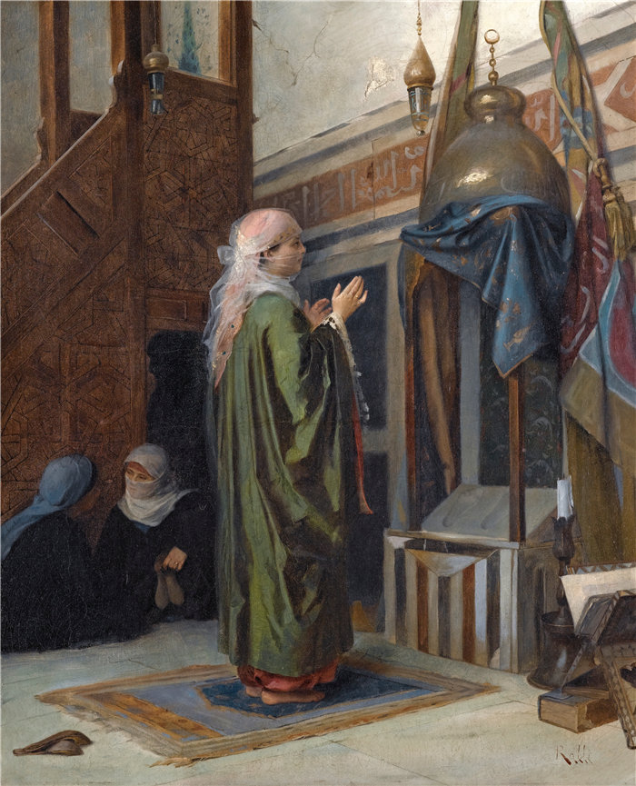 西奥多罗斯·拉利（Theodoros Ralli，希腊画家）作品--在清真寺