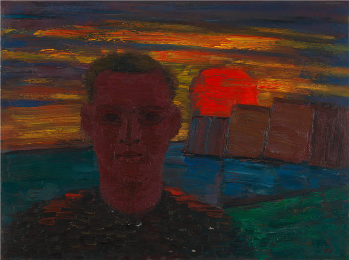 卡尔·维纳（Karl Wiener，奥地利画家 ）作品-男性肖像（约 1932 年）