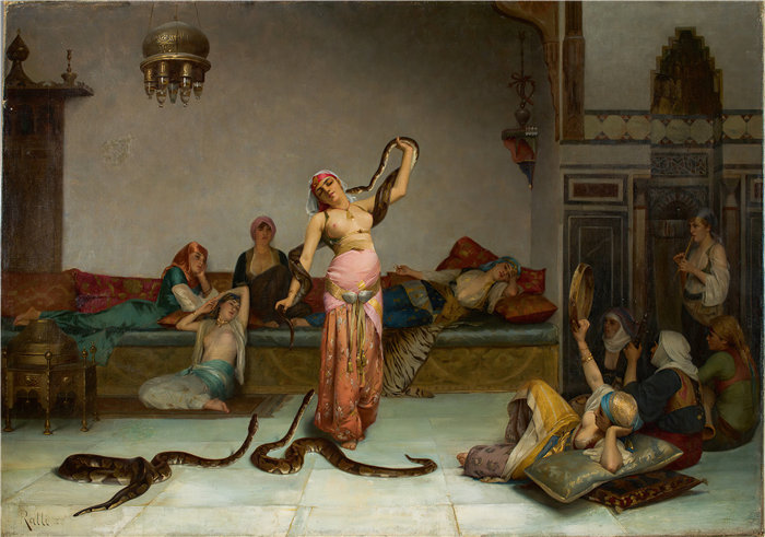 西奥多罗斯·拉利（Theodoros Ralli，希腊画家）作品--蛇之咒（1882）