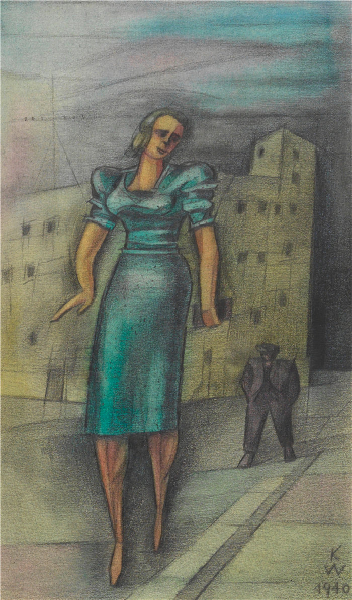 卡尔·维纳（Karl Wiener，奥地利画家 ）作品-Ohne 标题; aus; 'Die 150 Blätter' VII (1940)