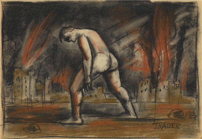 卡尔·维纳（Karl Wiener，奥地利画家 ）作品-特劳尔（1940 年左右）