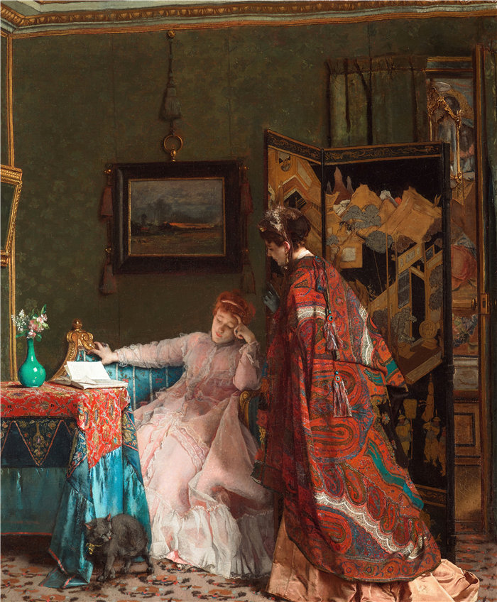 阿尔弗雷德·史蒂文斯（Alfred Stevens，比利时画家）作品-访问（1869 年之前）