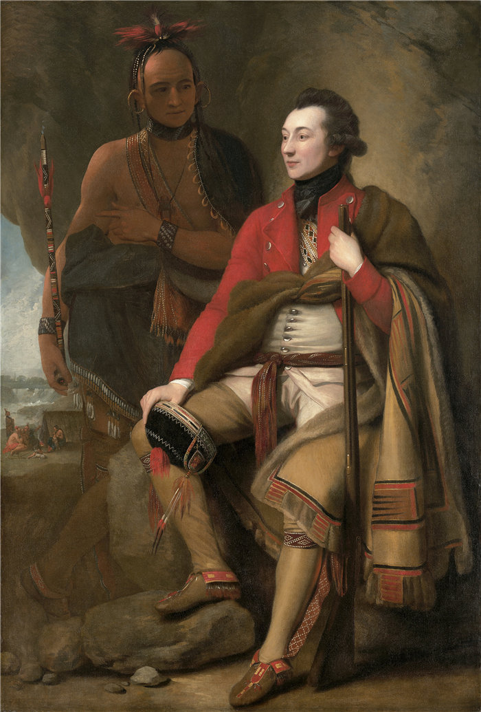 本杰明·韦斯特 (Benjamin West，美国画家)作品--Guy Johnson 上校和 Karonghyontye（大卫·希尔船长）（1776 年）