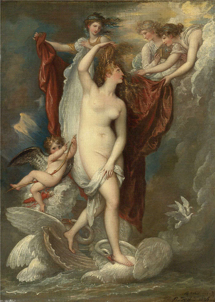 本杰明·韦斯特 (Benjamin West，美国画家)作品--维纳斯出生时被三女神打扮