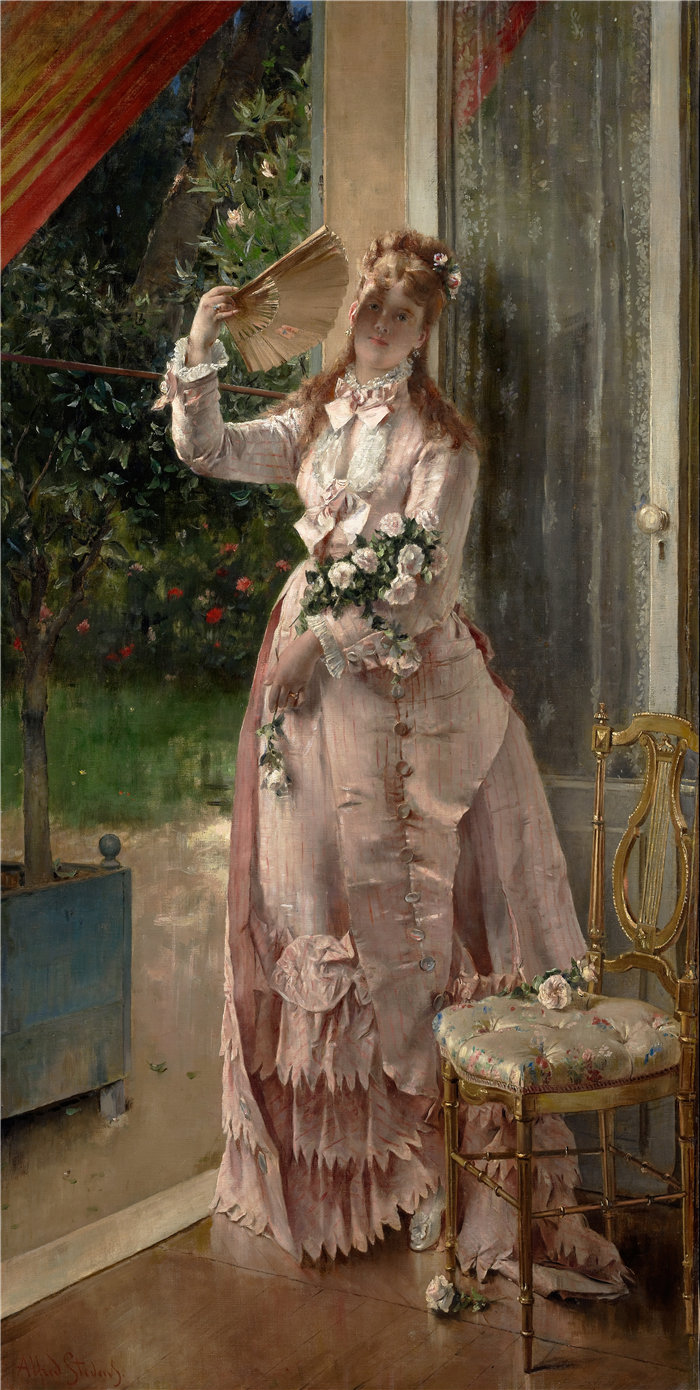 阿尔弗雷德·史蒂文斯（Alfred Stevens，比利时画家）作品-夏天 (1877)