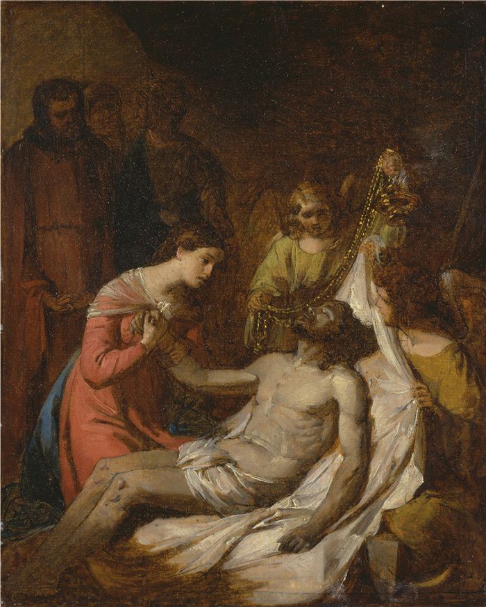 本杰明·韦斯特 (Benjamin West，美国画家)作品--对死去的基督的哀悼研究