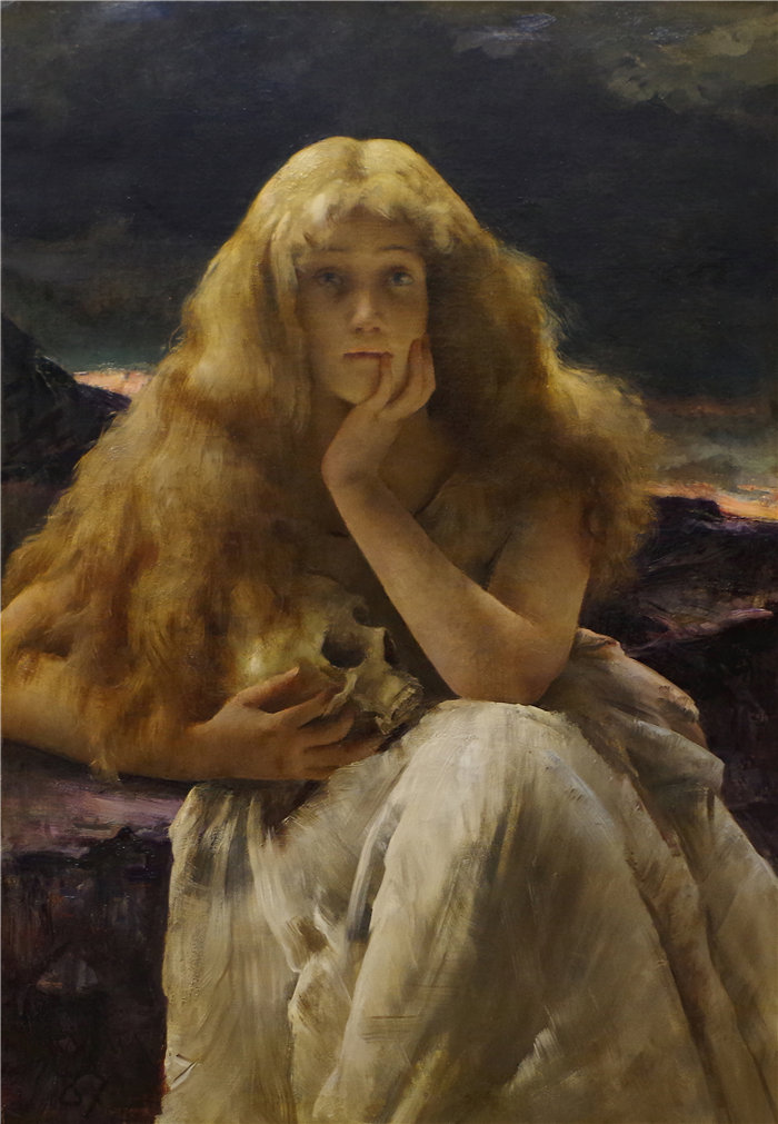 阿尔弗雷德·史蒂文斯（Alfred Stevens，比利时画家）作品-玛利亚·玛格达莱娜 (1887)