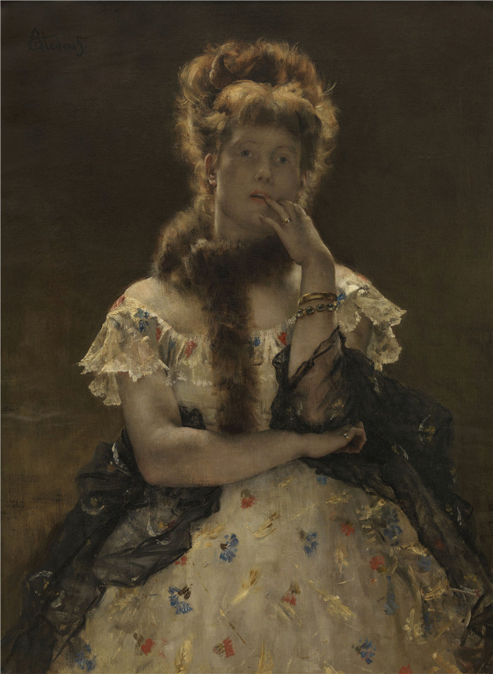 阿尔弗雷德·史蒂文斯（Alfred Stevens，比利时画家）作品-巴黎狮身人面像（875-1877）