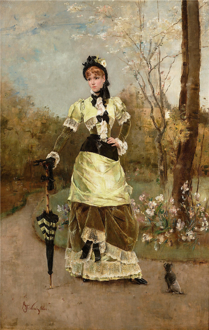 阿尔弗雷德·史蒂文斯（Alfred Stevens，比利时画家）作品-巴黎圣母院 (1880)