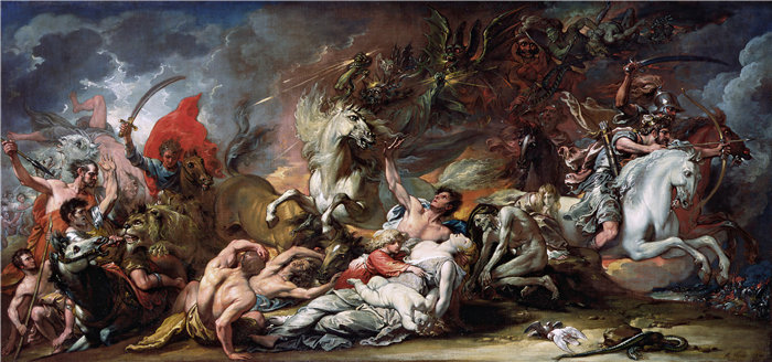 本杰明·韦斯特 (Benjamin West，美国画家)作品--苍白马之死 (1796)