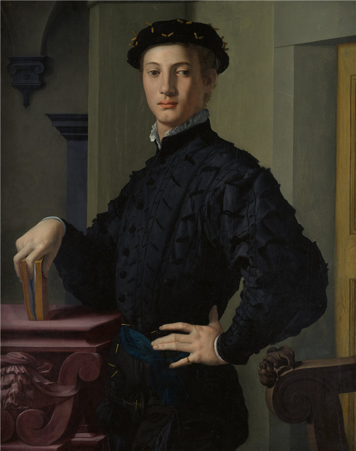 阿格诺洛·布龙齐诺（Agnolo Bronzino，意大利画家）作品-一个年轻人的肖像（1530 年代）