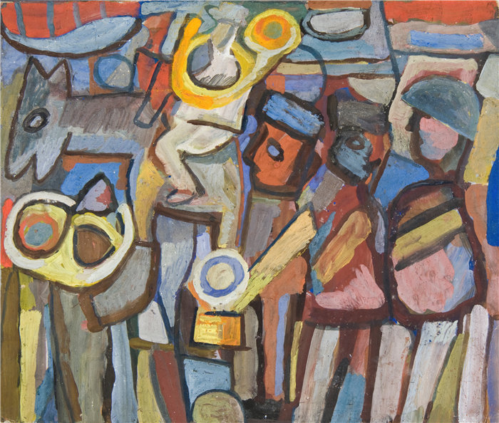 亚历山大·萨萨·布朗德 (Aleksander Sasza Blonder,波兰画家)作品-《亵渎者的构成》(1933年)