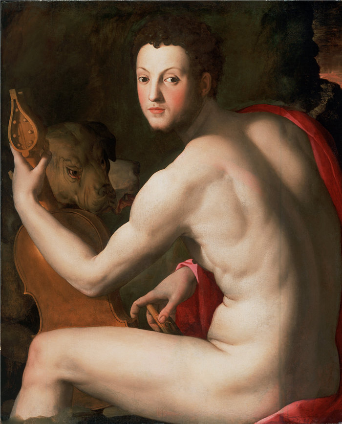 阿格诺洛·布龙齐诺（Agnolo Bronzino，意大利画家）作品-科西莫·德梅迪奇 饰演 Orpheus 的肖像