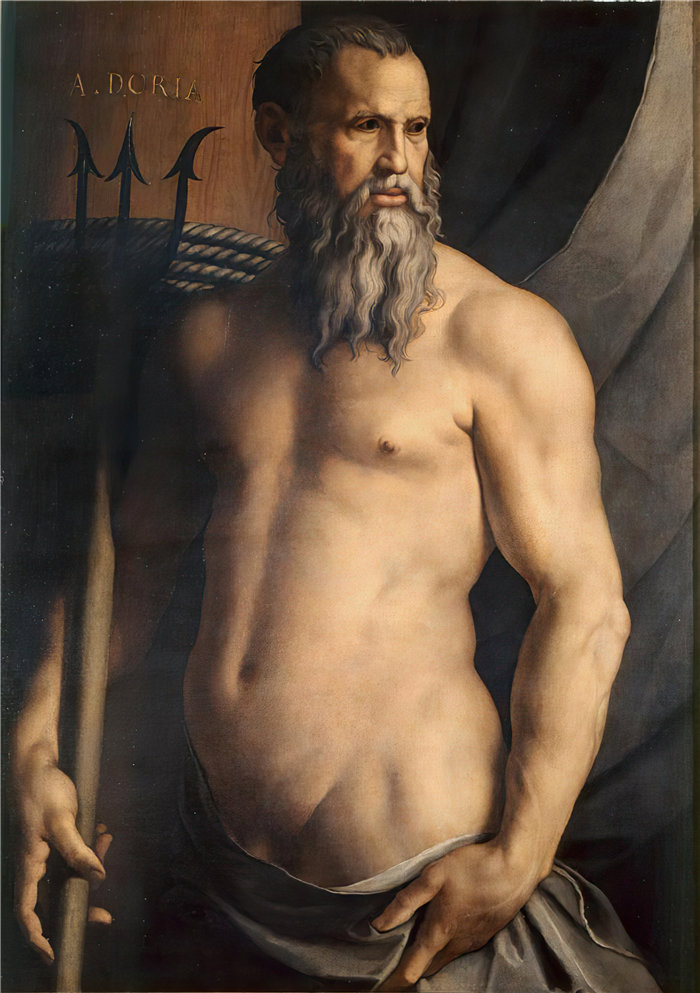 阿格诺洛·布龙齐诺（Agnolo Bronzino，意大利画家）作品-作为海王星的安德烈·多利亚肖像（1550–1555）