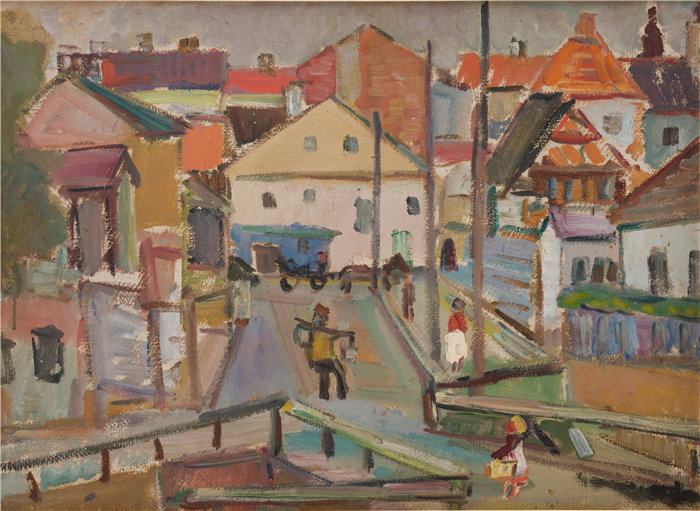亚历山大·萨萨·布朗德 (Aleksander Sasza Blonder,波兰画家)作品-硅树脂的运水器 (1936)