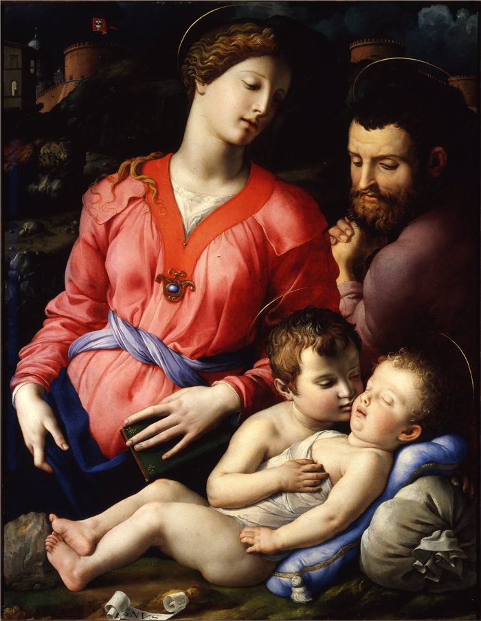 阿格诺洛·布龙齐诺（Agnolo Bronzino，意大利画家）作品-Panciatichi 神圣家族（约 1540 年）
