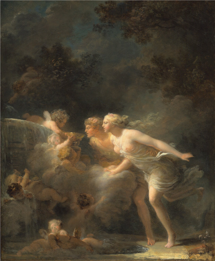 让·奥诺雷·弗拉戈纳尔（Jean Honoré Fragonard，法国画家）作品 –爱之泉 (1785)