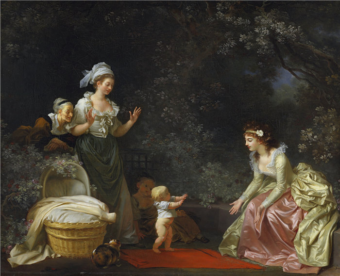 让·奥诺雷·弗拉戈纳尔（Jean Honoré Fragonard，法国画家）作品 –第一步（约 1780-1785 年）