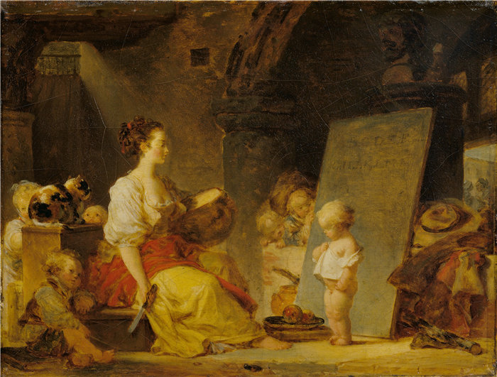 让·奥诺雷·弗拉戈纳尔(Jean Honoré Fragonard,法国画家)作品 –Dites donc s'il vous plaît(请说)(约 1780 年)