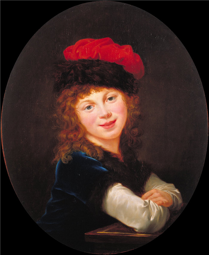 伊莉莎白·维杰·勒布伦（Louise Élisabeth Vigée Le Brun，法国画家 ）作品--一个女孩的肖像