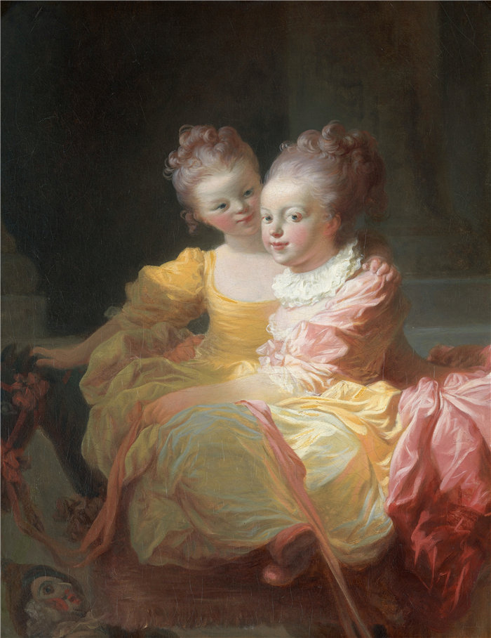 让·奥诺雷·弗拉戈纳尔(Jean Honoré Fragonard,法国画家)作品 –两姐妹(约 1769-70 年)