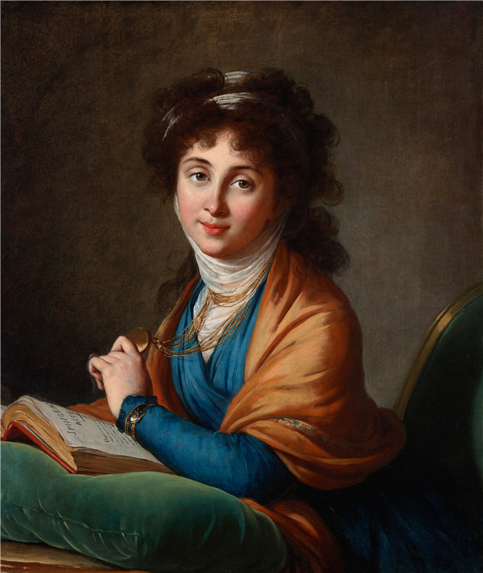 伊莉莎白·维杰·勒布伦（Louise Élisabeth Vigée Le Brun，法国画家 ）作品--Natalia Zakharovna Kolycheva 的肖像，原名希特罗沃 (1799)