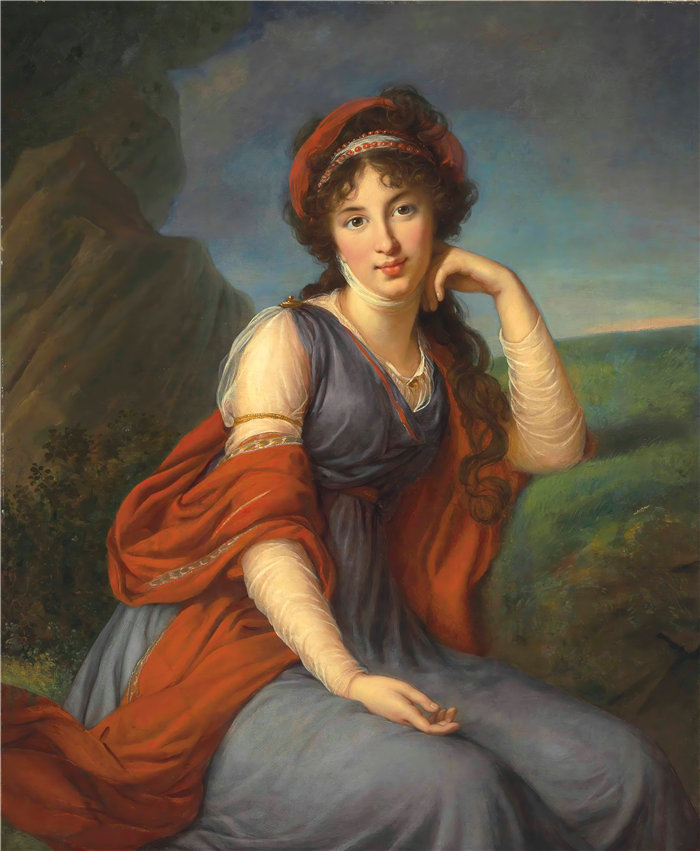 伊莉莎白·维杰·勒布伦（Louise Élisabeth Vigée Le Brun，法国画家 ）作品--玛丽亚·格里戈列夫纳·维亚泽姆斯卡亚·戈利塞纳 公主 (1772-1865) (1798)