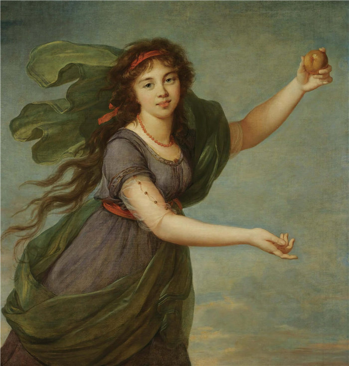 伊莉莎白·维杰·勒布伦（Louise Élisabeth Vigée Le Brun，法国画家 ）作品--亚特兰大伪装下的年轻女孩的肖像