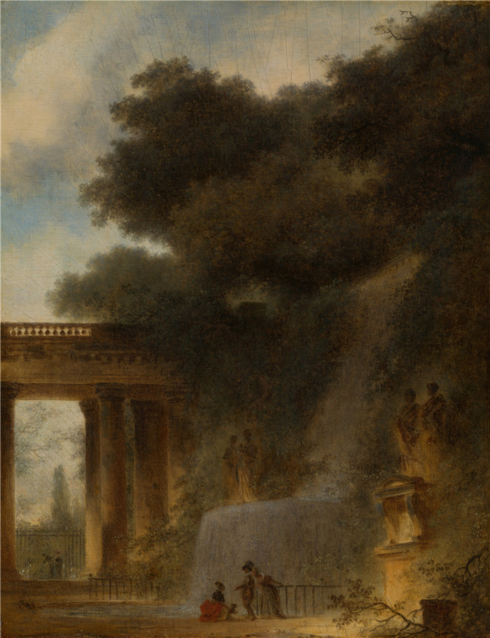 让·奥诺雷·弗拉戈纳尔（Jean Honoré Fragonard，法国画家）作品 –级联（约 1775 年）
