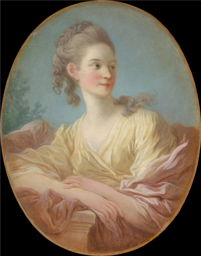 让·奥诺雷·弗拉戈纳尔（Jean Honoré Fragonard，法国画家）作品 –一位年轻女子的肖像（1770 年代）