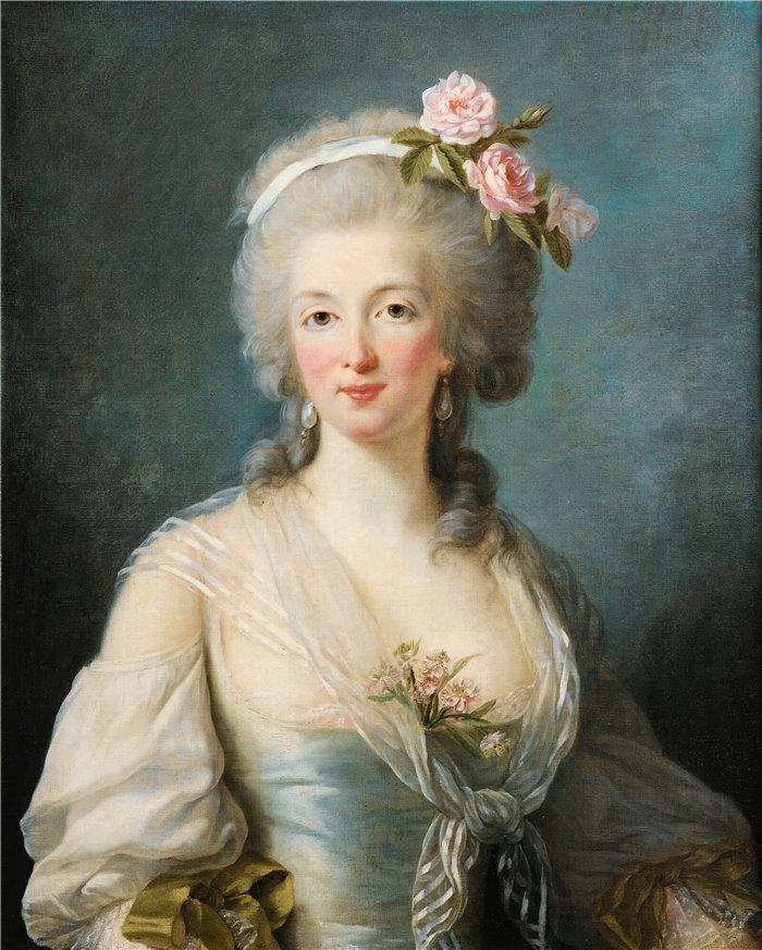 伊莉莎白·维杰·勒布伦（Louise Élisabeth Vigée Le Brun，法国画家 ）作品--一位女士的肖像说 Jeanne de Valois, Comtesse de la Motte