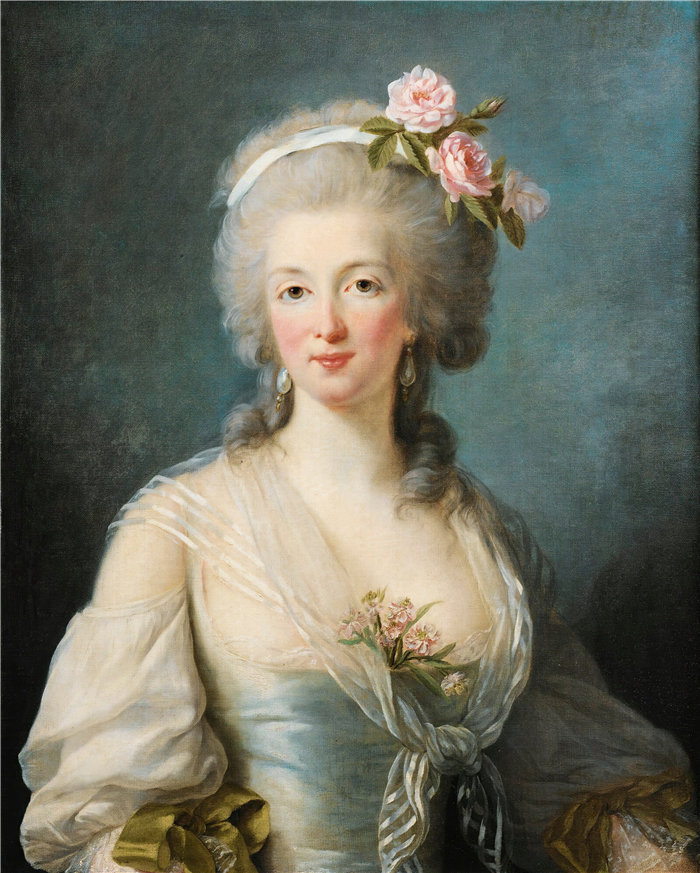 伊莉莎白·维杰·勒布伦(Louise Élisabeth Vigée Le Brun,法国画家 )作品--一位女士的肖像说 Jeanne de Valois, Comtesse de la Motte