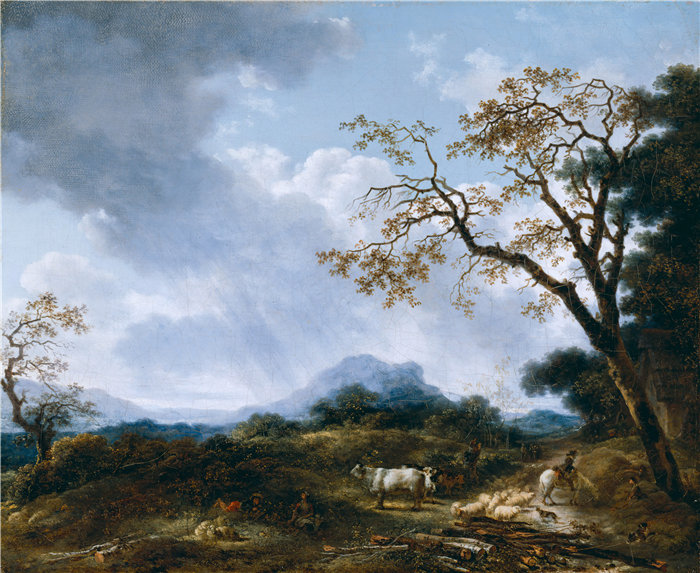 让·奥诺雷·弗拉戈纳尔（Jean Honoré Fragonard，法国画家）作品 –有经过阵雨的风景（1765 年至 1775 年之间）