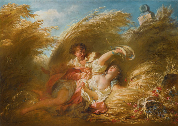 让·奥诺雷·弗拉戈纳尔（Jean Honoré Fragonard，法国画家）作品 –在麦田里