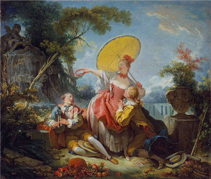 让·奥诺雷·弗拉戈纳尔（Jean Honoré Fragonard，法国画家）作品 –音乐比赛 (c. 1749-1752)