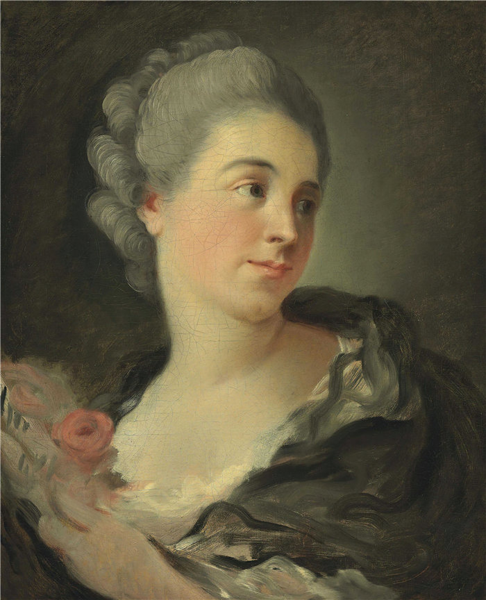 让·奥诺雷·弗拉戈纳尔(Jean Honoré Fragonard,法国画家)作品 –一个年轻女人的肖像,大概是玛丽-泰蕾莎·科隆布