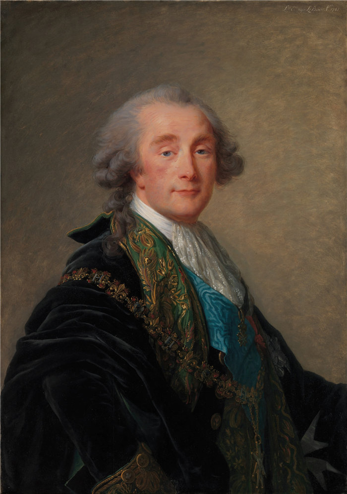 伊莉莎白·维杰·勒布伦（Louise Élisabeth Vigée Le Brun，法国画家 ）作品--亚历山大·查尔斯·伊曼纽尔·德·克鲁索-弗洛伦萨克 (1743–1815) (1787)