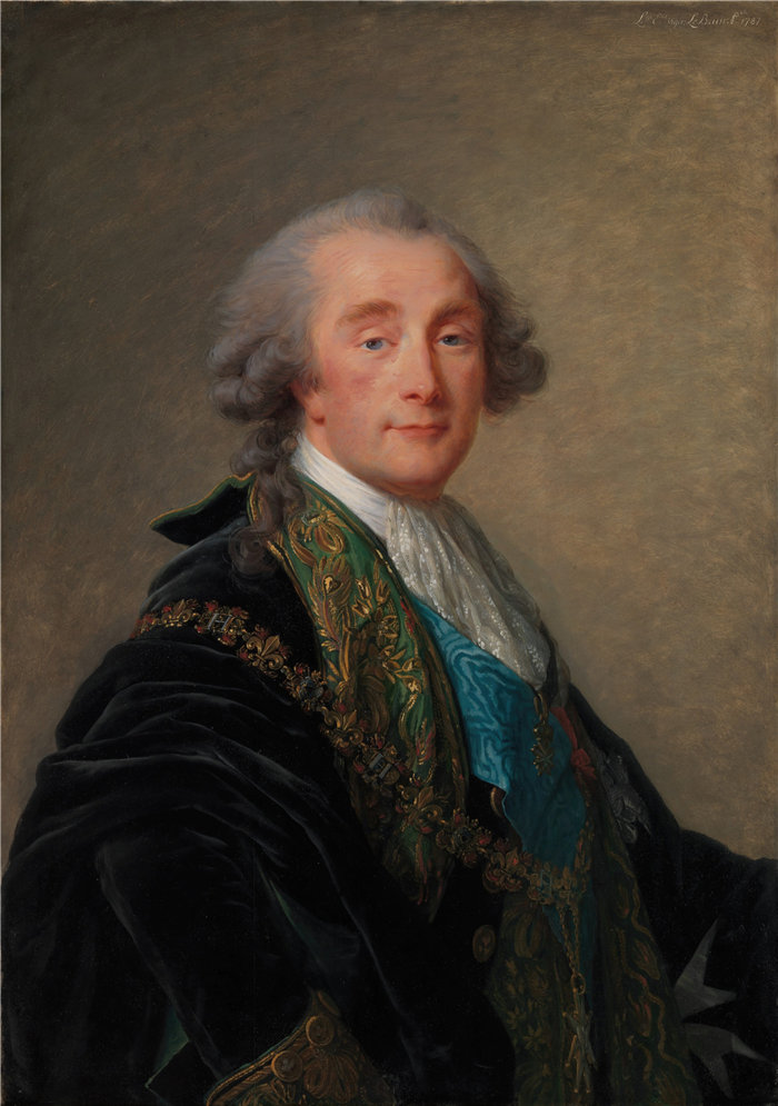 伊莉莎白·维杰·勒布伦(Louise Élisabeth Vigée Le Brun,法国画家 )作品--亚历山大·查尔斯·伊曼纽尔·德·克鲁索-弗洛伦萨克 (1743–1815) (1787)