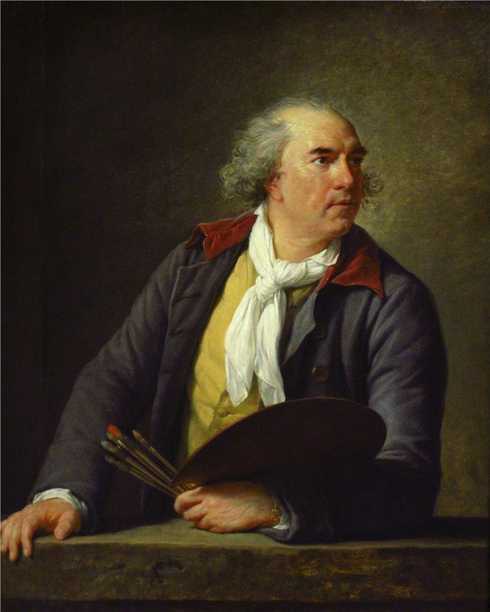 伊莉莎白·维杰·勒布伦（Louise Élisabeth Vigée Le Brun，法国画家 ）作品--休伯特·罗伯特的肖像（1788 年）