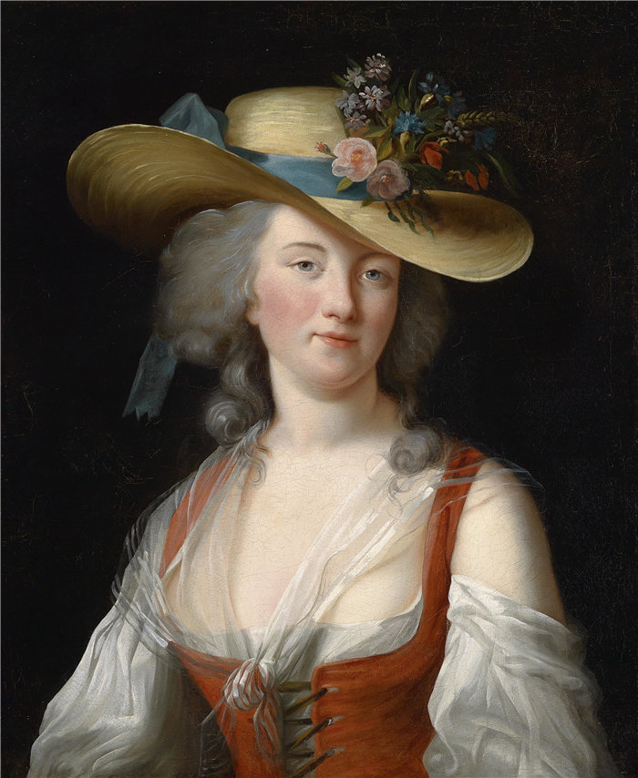 伊莉莎白·维杰·勒布伦（Louise Élisabeth Vigée Le Brun，法国画家 ）作品--安妮·凯瑟琳·德凡尔登伯爵夫人 的肖像