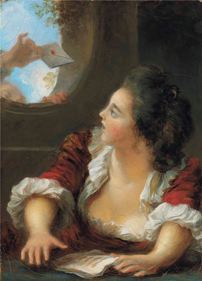 让·奥诺雷·弗拉戈纳尔(Jean Honoré Fragonard,法国画家)作品 –情书