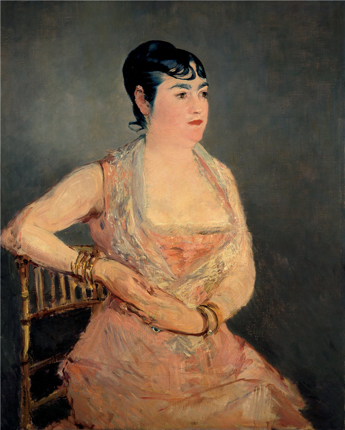 爱德华·马奈（Édouard Manet，法国画家）作品 –粉红色的女士