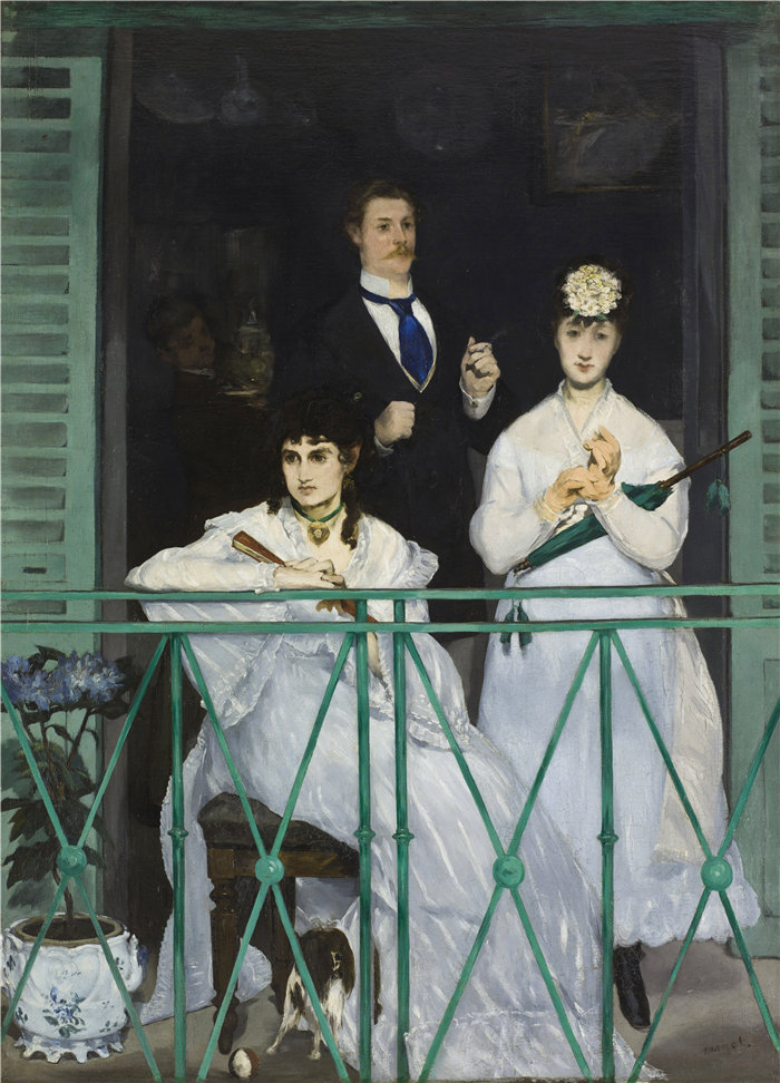 爱德华·马奈（Édouard Manet，法国画家）作品 –阳台