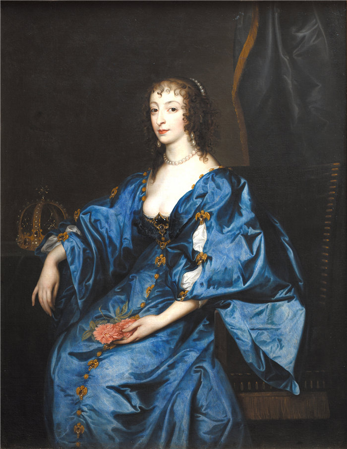 安东尼·范·戴克（Anthony van Dyck，比利时画家）作品-英国王后亨利埃塔·玛丽亚 (1614 – 1641)